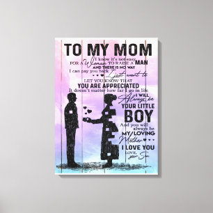 Son To My Mom Letter, Mother Birthday Gift Canvas Print