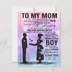 Son To My Mom Letter, Mother Birthday Gift Invitation