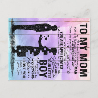 Son To My Mom Letter, Mother Birthday Gift Postcard