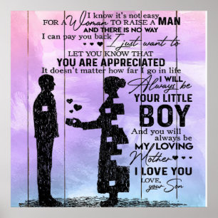 Son To My Mom Letter, Mother Birthday Gift Poster