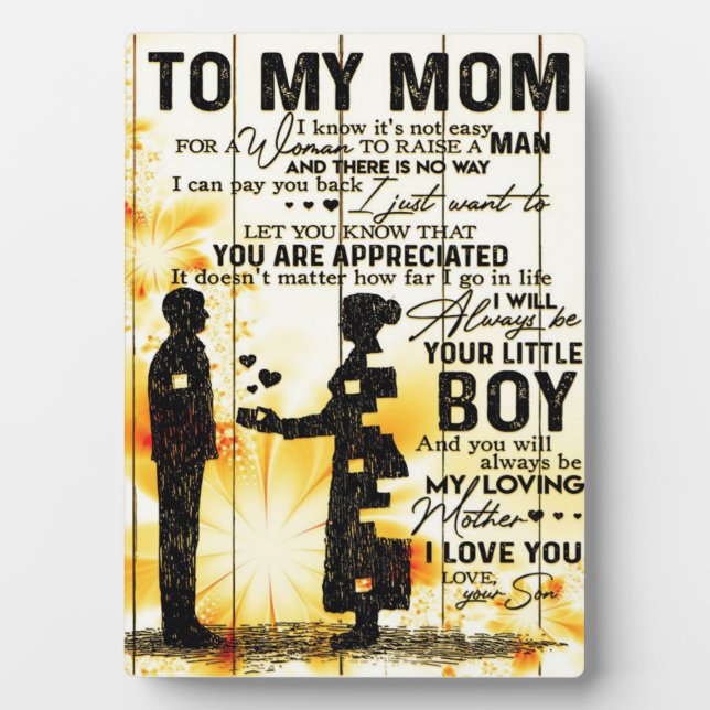 Son To My Mom Letter | New Home Decor Gift Plaque (Front)