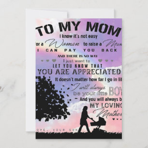 Son To My Mom Letter   New Home Present Holiday Card