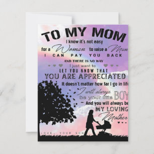 Son To My Mom Letter New Home Present Invitation