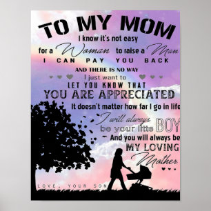 Son To My Mom Letter New Home Present Poster