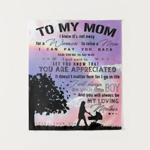 Son To My Mom Letter   New Home Present Tapestry