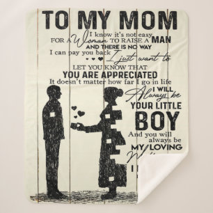 Son To my mom letter, Special gift to mom Sherpa Blanket