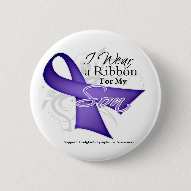 Son Violet Ribbon-  Hodgkins Lymphoma 2 Inch Round Button (Front)