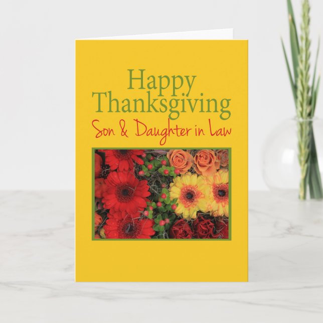 Son & Wife  Thanksgiving Card (Front)