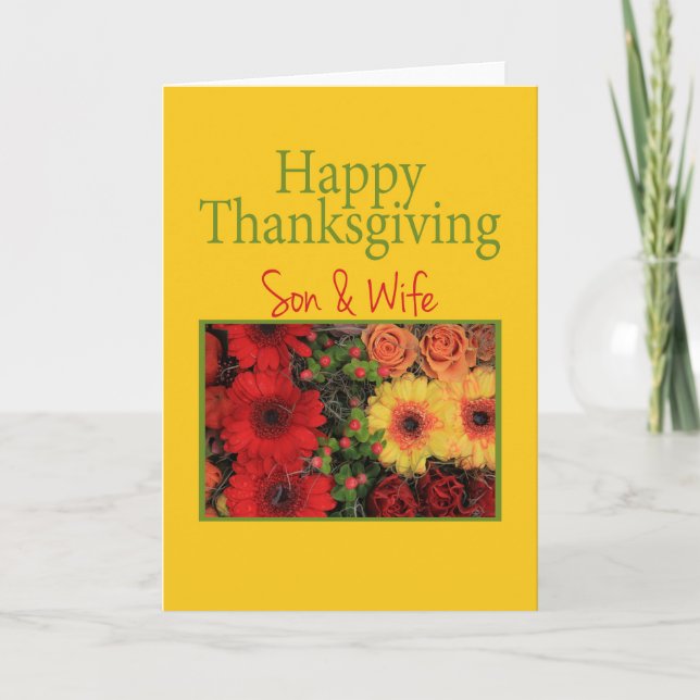 Son & Wife  Thanksgiving Card (Front)