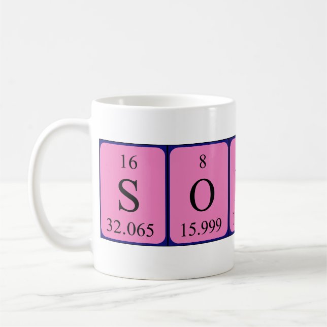 Sonali periodic table name mug (Left)