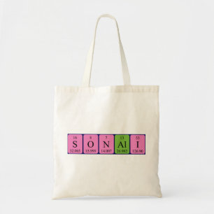 Sonali periodic table name tote bag