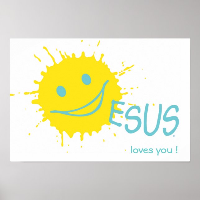 Sonburst Jesus loves you Poster (Front)
