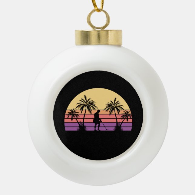 Sondeln Metal Detectorist Ceramic Ball Christmas Ornament (Front)