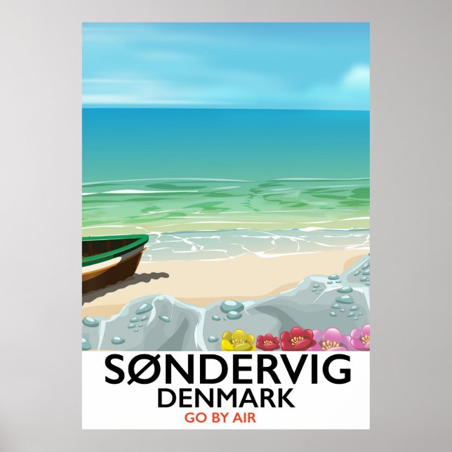 Søndervig Denmark beach travel poster (Front)