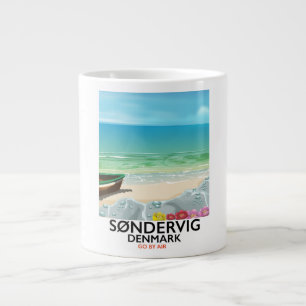 Søndervig Denmark beach travel poster Large Coffee Mug