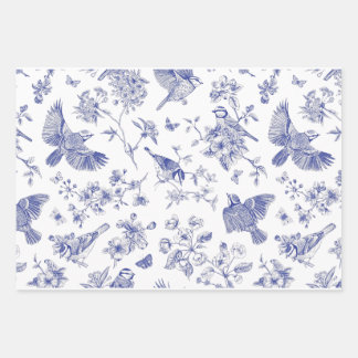 Song Bird Toile Wrapping Paper Sheet