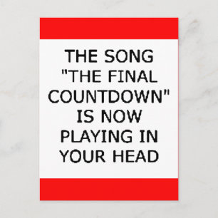 song final countdown now playing your head postcard