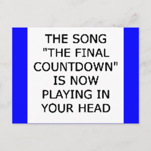 song final countdown now playing your head postcard