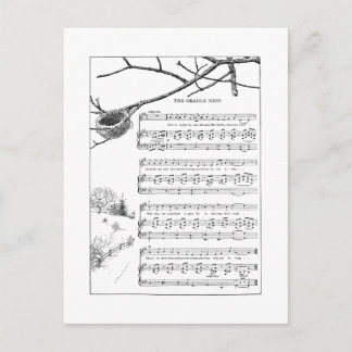Song for Abandoned Nest in Fall Postcard