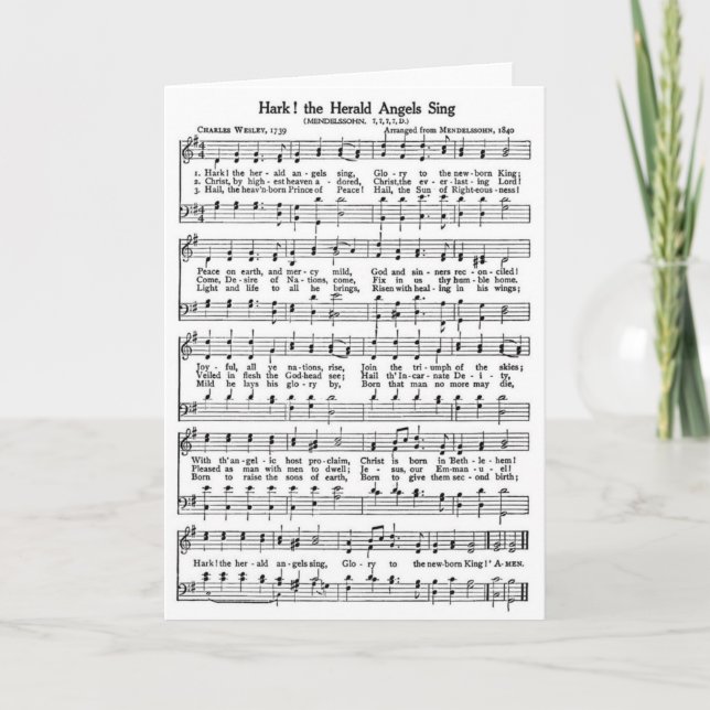 SONG! Hark the Herald Angels Sing Holiday Card (Front)