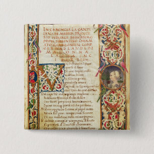 Song in praise of Laure 2 Inch Square Button