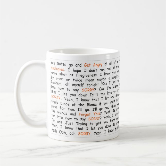 Song Lyrical Mug (Left)