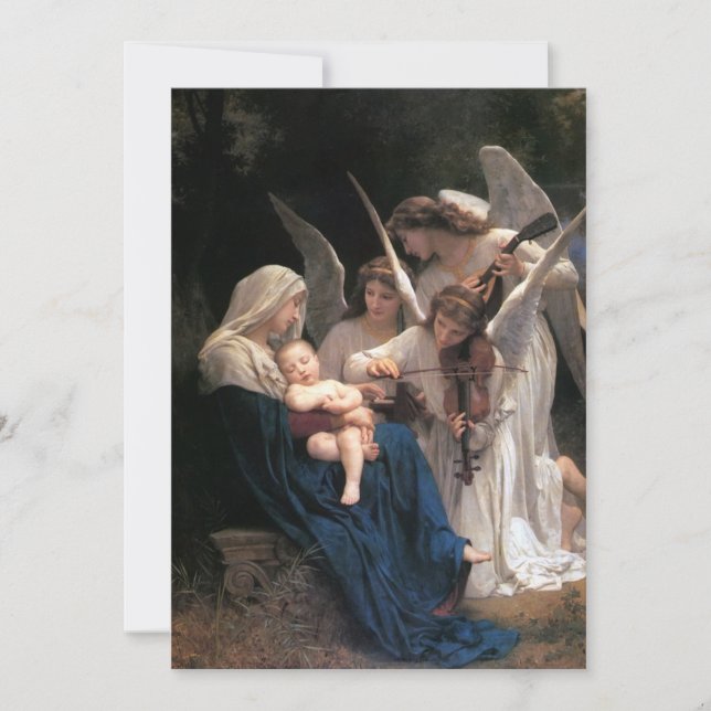 Song of Angels by Bouguereau, Christmas Party Invitation (Front)