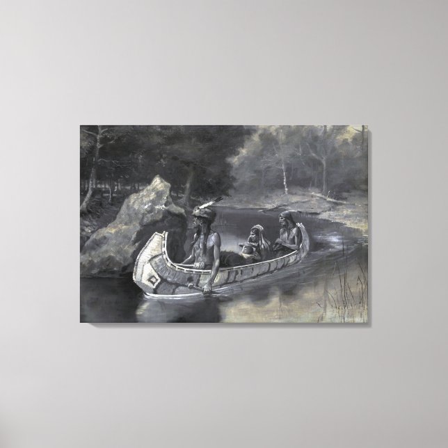 Song of Hiawatha: Native Indian Warrior & Lover Canvas Print (Front)