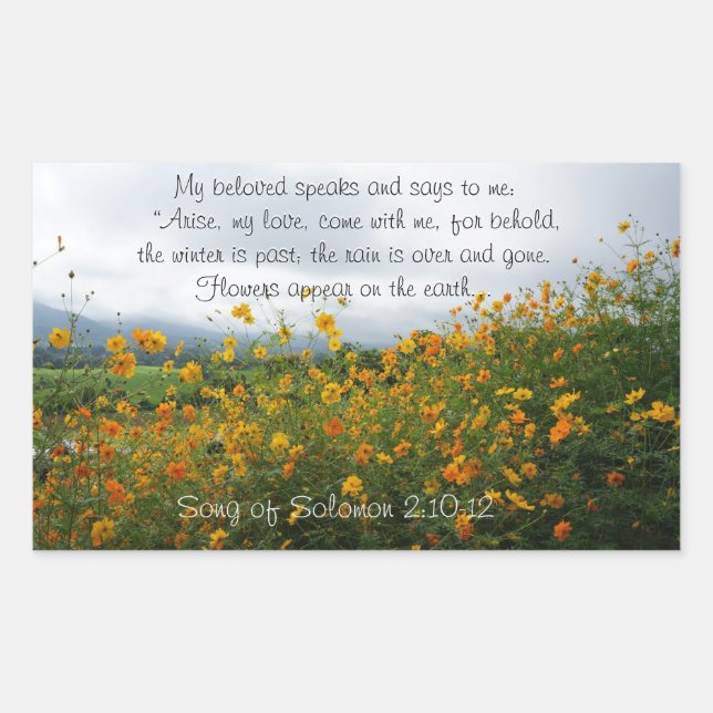Song of Solomon 2:10-12, Bible Verse, Flowers Sticker (Front)