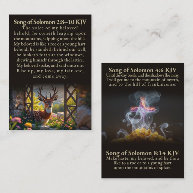 Song of Solomon 2:8-10, 4:6, and 8:14 KJV Card Box (Front/Back)