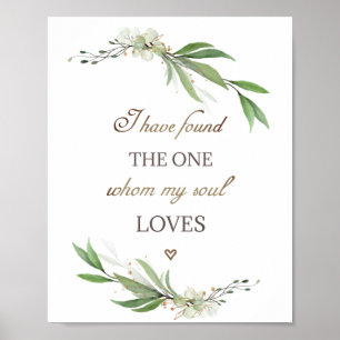 Song of Solomon 3:4 I have found the One Greenery Poster