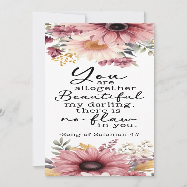 Song Of Solomon 4:7 Encouragement Card (Front)