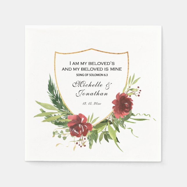 Song of Solomon 6:3 I am my beloved’s Wedding Napkin (Front)