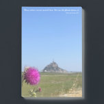 Song of Songs 8:7 Post-it Notes<br><div class="desc">Lovely verse from Song of Songs 8:7 that says, "Many waters cannot quench love, Nor can the floods drown it." Beautiful musk thistle with Le Mont St. Michel in the distance.</div>