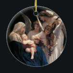 Song of the Angels (1881) by Bouguereau Ceramic Ornament<br><div class="desc">Song of the Angels (1881) by Bouguereau is a vintage Victorian mythology fine art realist painting. Angels playing musical instruments and singing to the Madonna and child. The baby Jesus Christ is sleeping in his mother's arms. About the artist: William-Adolphe Bouguereau (1825-1905) was an academic painter and staunch traditionalist whose...</div>