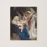 Song of the Angels (1881) by Bouguereau Jigsaw Puzzle<br><div class="desc">Song of the Angels (1881) by Bouguereau is a vintage Victorian mythology fine art realist painting. Angels playing musical instruments and singing to the Madonna and child. The baby Jesus Christ is sleeping in his mother's arms. About the artist: William-Adolphe Bouguereau (1825-1905) was an academic painter and staunch traditionalist whose...</div>