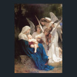 Song of the Angels (1881) by Bouguereau Poster<br><div class="desc">Song of the Angels (1881) by Bouguereau is a vintage Victorian mythology fine art realist painting. Angels playing musical instruments and singing to the Madonna and child. The baby Jesus Christ is sleeping in his mother's arms. About the artist: William-Adolphe Bouguereau (1825-1905) was an academic painter and staunch traditionalist whose...</div>