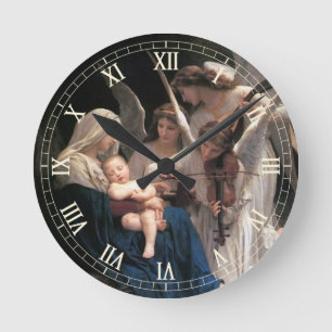 Song of the Angels (1881) by Bouguereau Round Clock