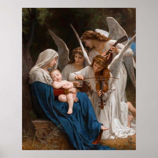 Song of the Angels by William-Adolphe Bouguereau B Poster (Front)
