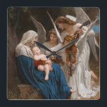 Song of the Angels by William-Adolphe Bouguereau Square Wall Clock<br><div class="desc">William Adolphe Bouguereau - Song of the Angels,  1881. William-Adolphe Bouguereau was a French academic painter. In his realistic genre paintings he used mythological themes,  making modern interpretations of classical subjects,  with an emphasis on the female human body.</div>