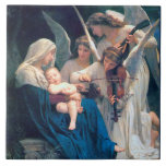Song of the Angels Fine Art Tile<br><div class="desc">Song of the Angels is a beautiful neoclassicism style fine art painting by French artist,  William Bouguereau c. 1881 depicting  Madonna and Child with Musician Angels.</div>