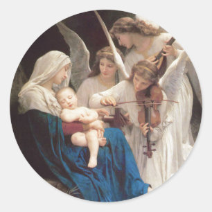 Song of the Angels Religious Blessed Mother Christ Classic Round Sticker