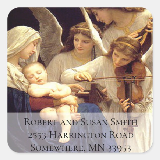 Song of the Angels Religious Blessed Mother Square Sticker (Front)