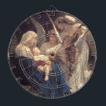 Song of the Angels (Vintage Art) Dartboard<br><div class="desc">This design features a painting by the French artist William-Adolphe Bouguereau (1825–1905). It shows a group of angels with white wings playing music to the Virgin Mary and the Baby Jesus. It is a beautiful image of angelic beauty. The original artwork was painted in 1881.</div>