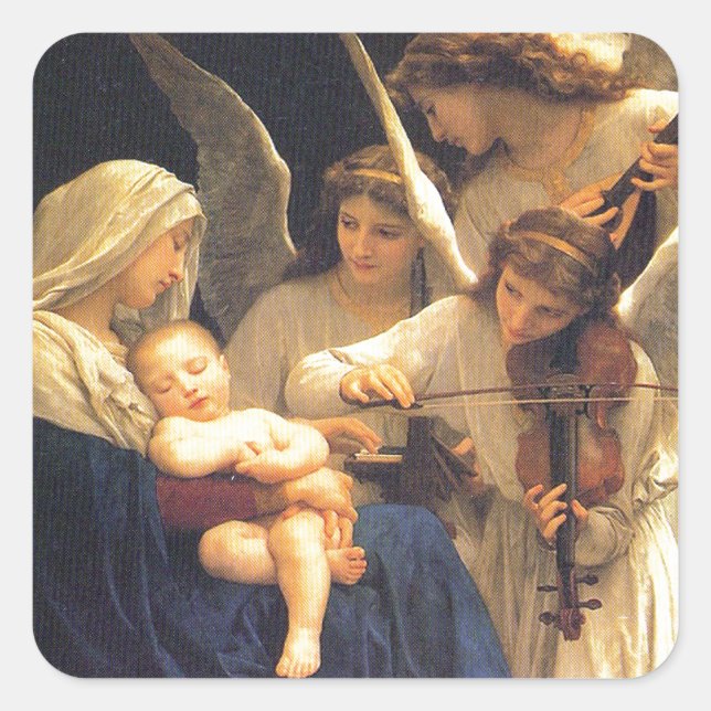 Song of the Angels, William-Adolphe Bouguereau Square Sticker (Front)