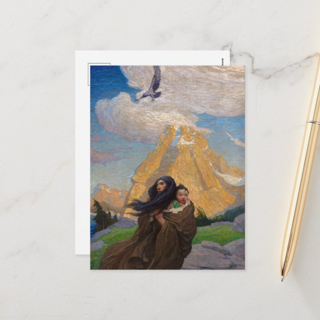 Song of the Eagle That Mates with the Storm Holiday Postcard (Front/Back In Situ)