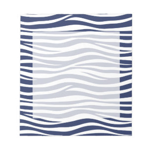 Song of the Sea Navy Blue Nautical Flowing Waves Notepad