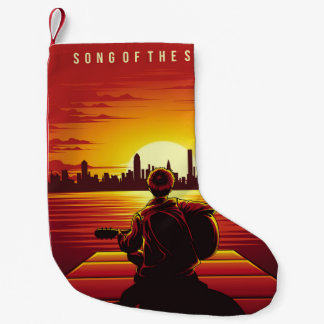 Song of the sunset illustration sunset,alone,boy,g small christmas stocking