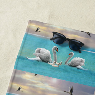 Song Of The White Swan, Beach Towel