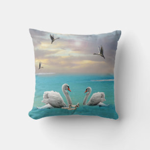 Song Of The White Swan,  Throw Pillow